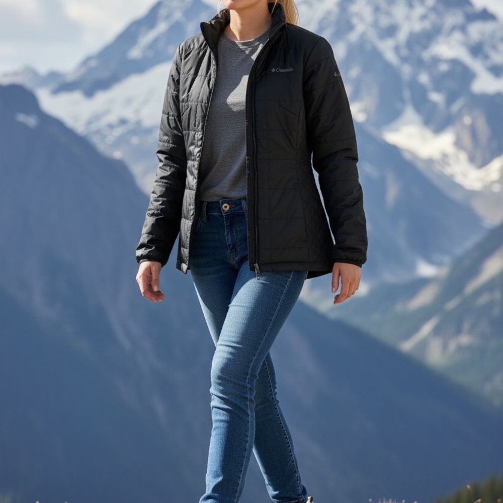 Columbia Women's Interchange Omni-Heat Quilted Black Ski Jacket